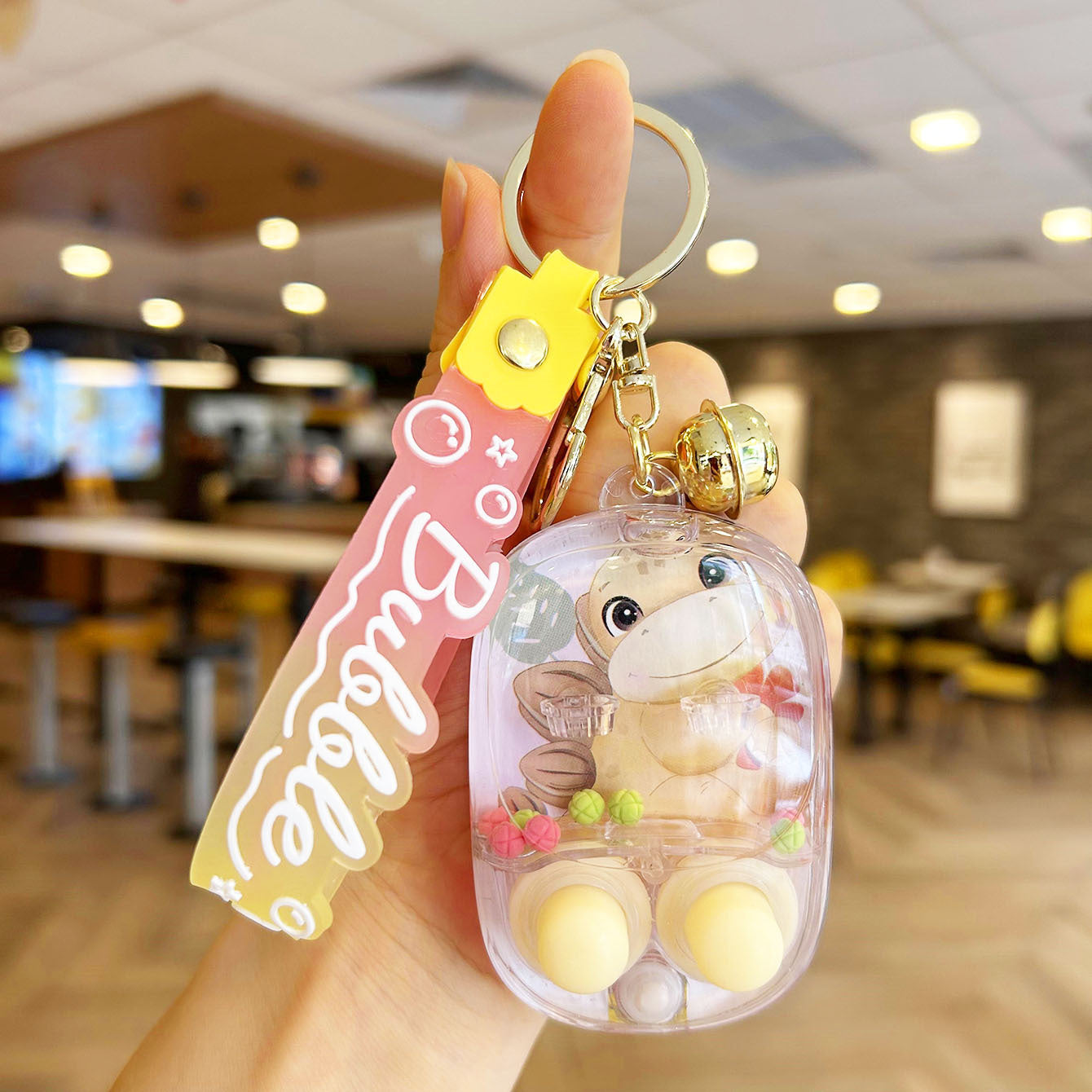Wholesale Soft Rubber Cartoon Educational Toys Ring Game Machine Keychain